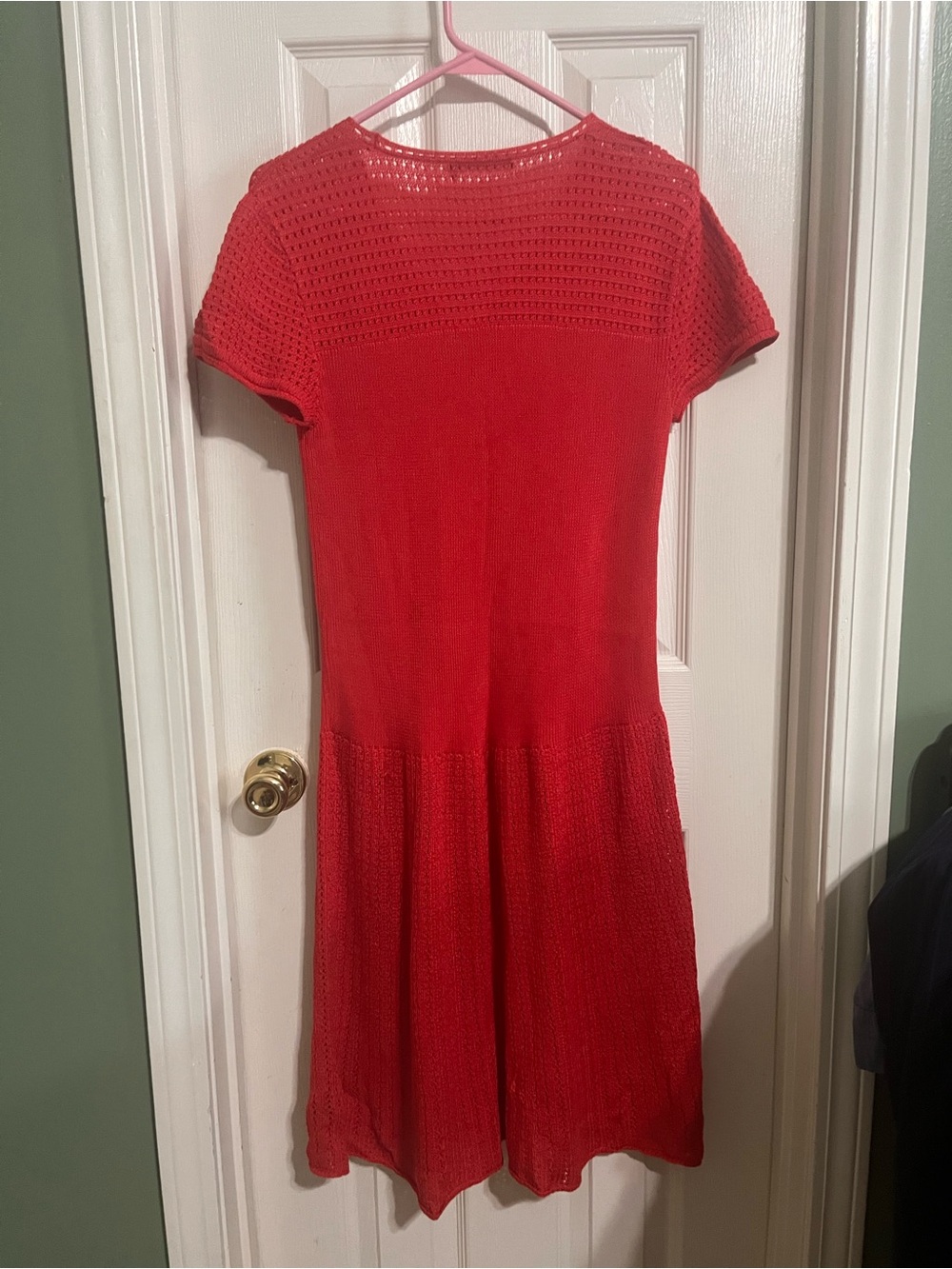 Women’s Ralph Lauren Red V‑Neck Knit Midi Dress L - Picture 6 of 9